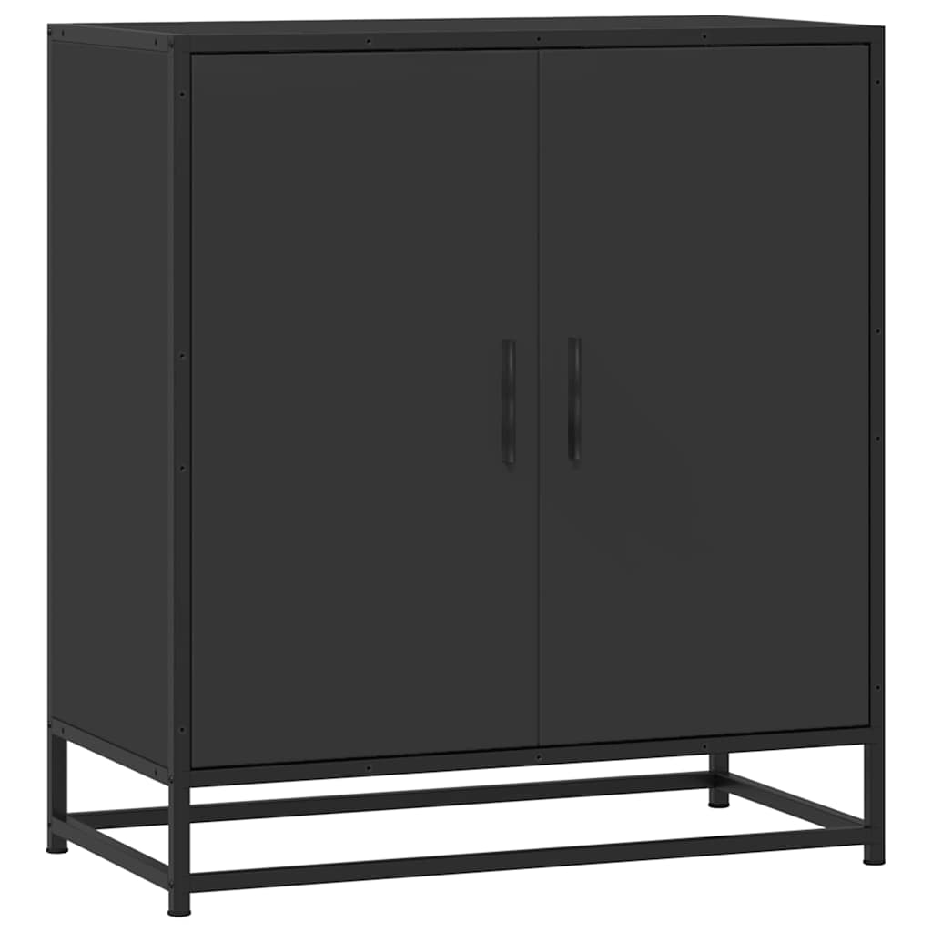 Dulap, negru, 68x35x76 cm, lemn prelucrat și metal