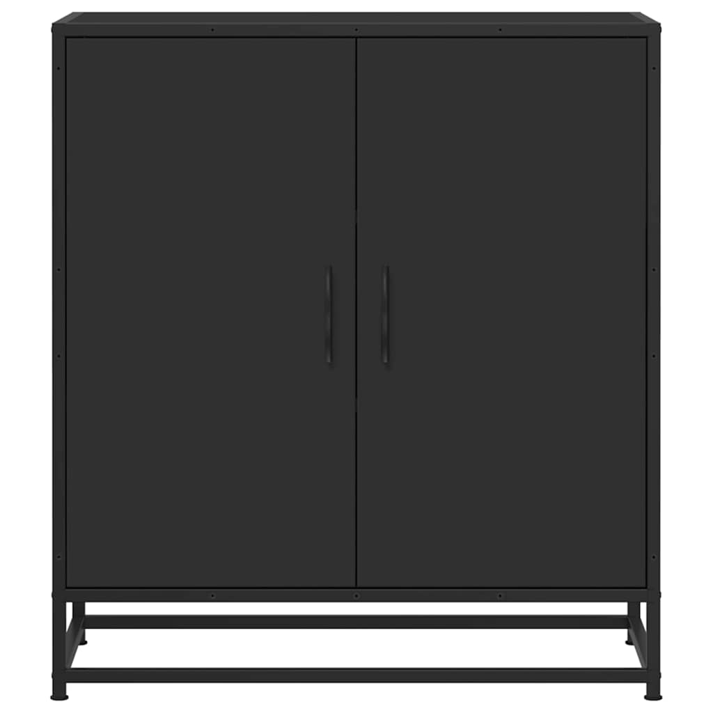 Dulap, negru, 68x35x76 cm, lemn prelucrat și metal