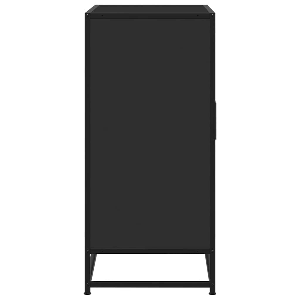 Dulap, negru, 68x35x76 cm, lemn prelucrat și metal