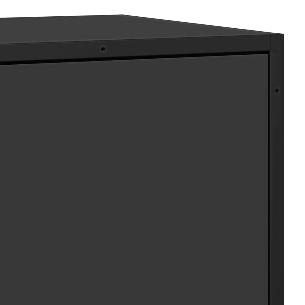 Dulap, negru, 68x35x76 cm, lemn prelucrat și metal