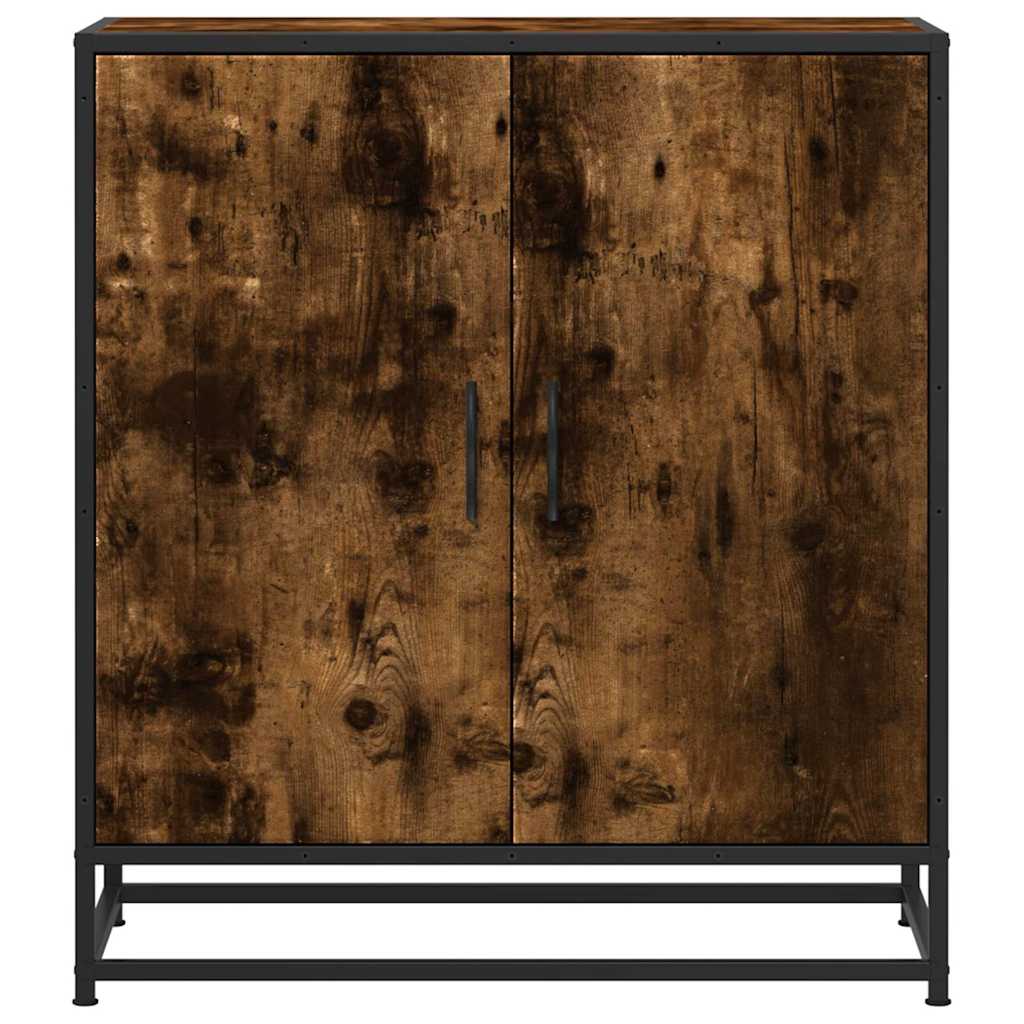 Dulap, stejar fumuriu, 68x35x76 cm, lemn prelucrat și metal