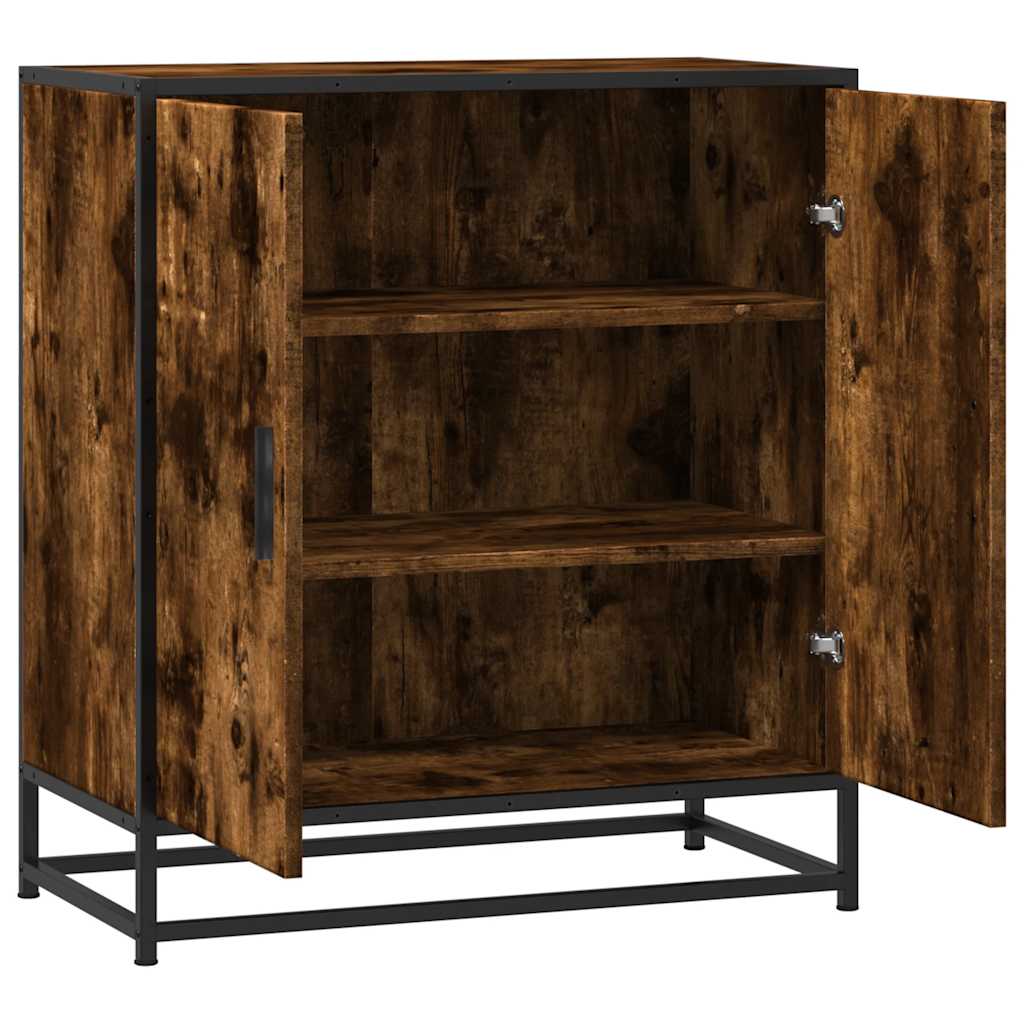 Dulap, stejar fumuriu, 68x35x76 cm, lemn prelucrat și metal