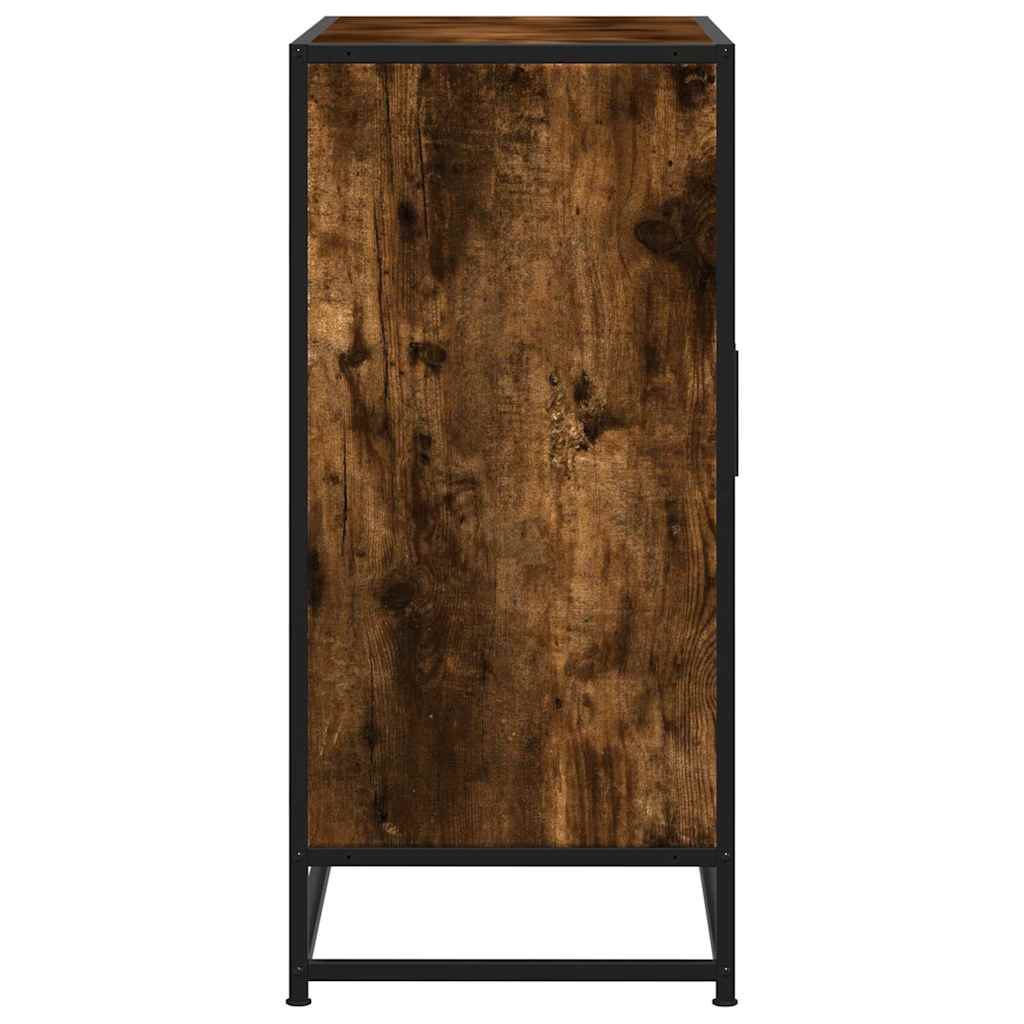 Dulap, stejar fumuriu, 68x35x76 cm, lemn prelucrat și metal
