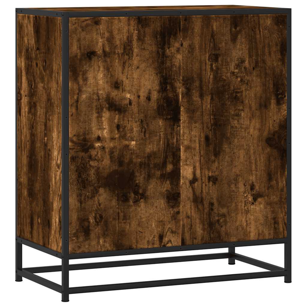 Dulap, stejar fumuriu, 68x35x76 cm, lemn prelucrat și metal