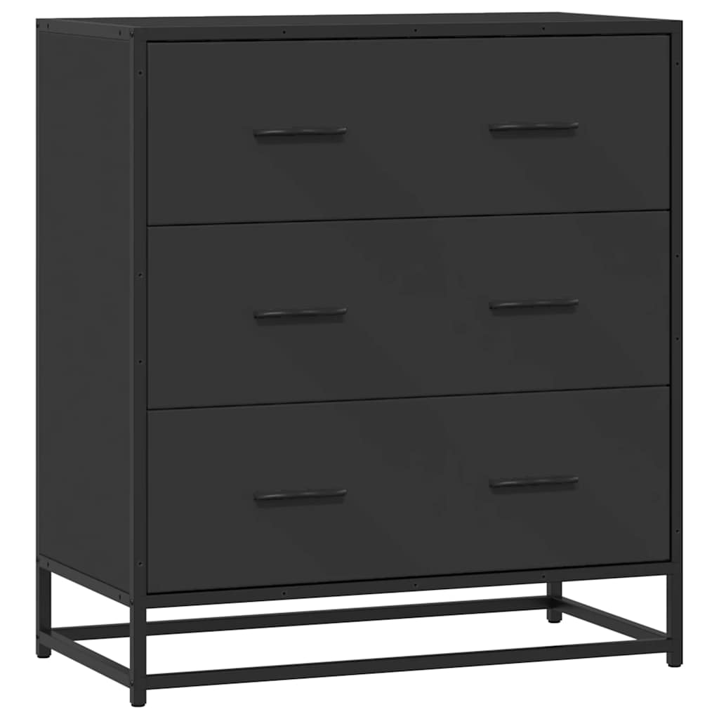 Dulap, negru, 68x35x76 cm, lemn prelucrat și metal