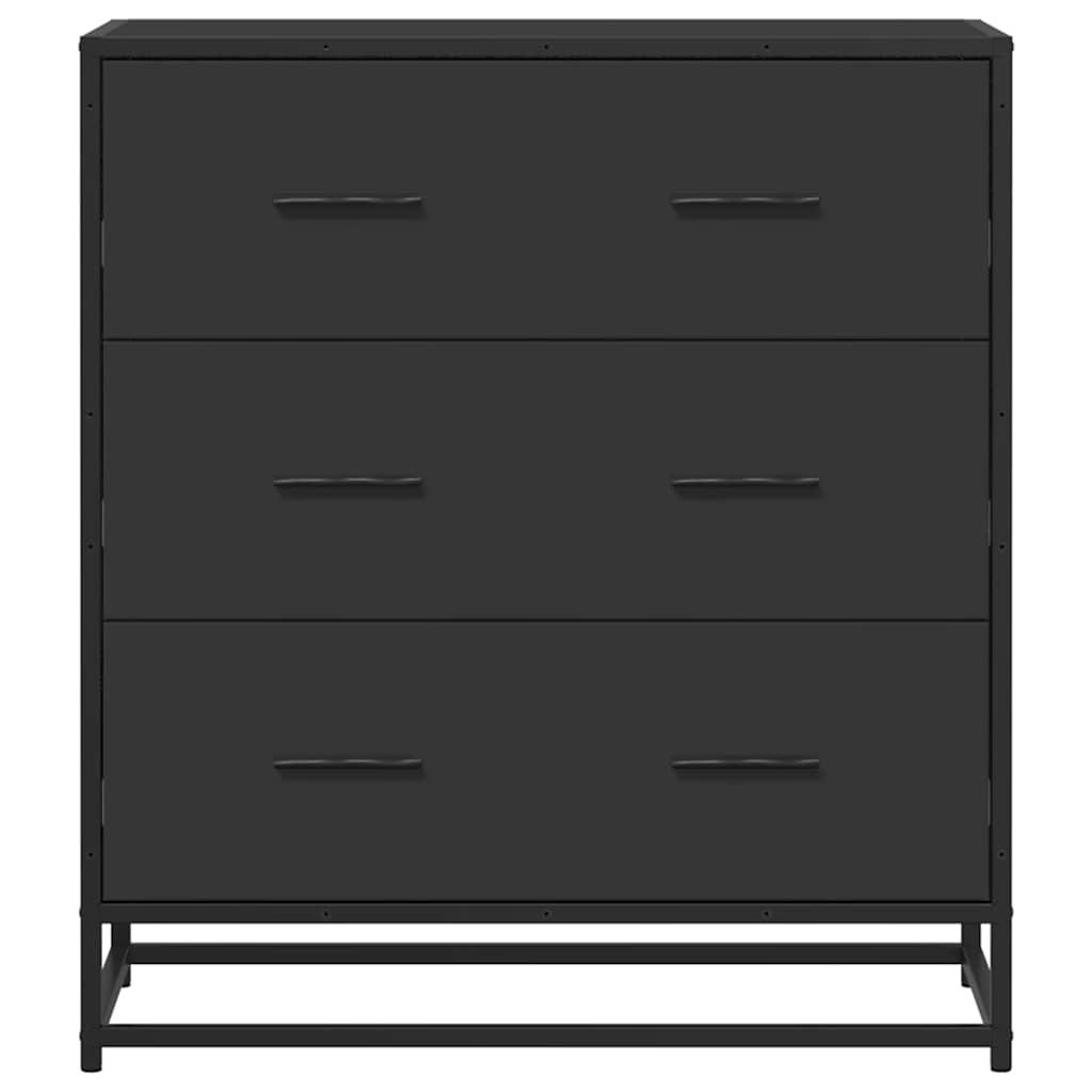 Dulap, negru, 68x35x76 cm, lemn prelucrat și metal