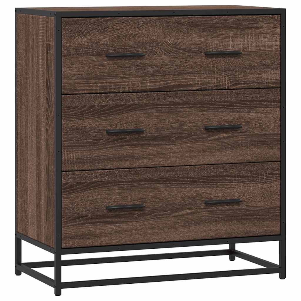 Dulap, stejar maro, 68x35x76 cm, lemn prelucrat și metal