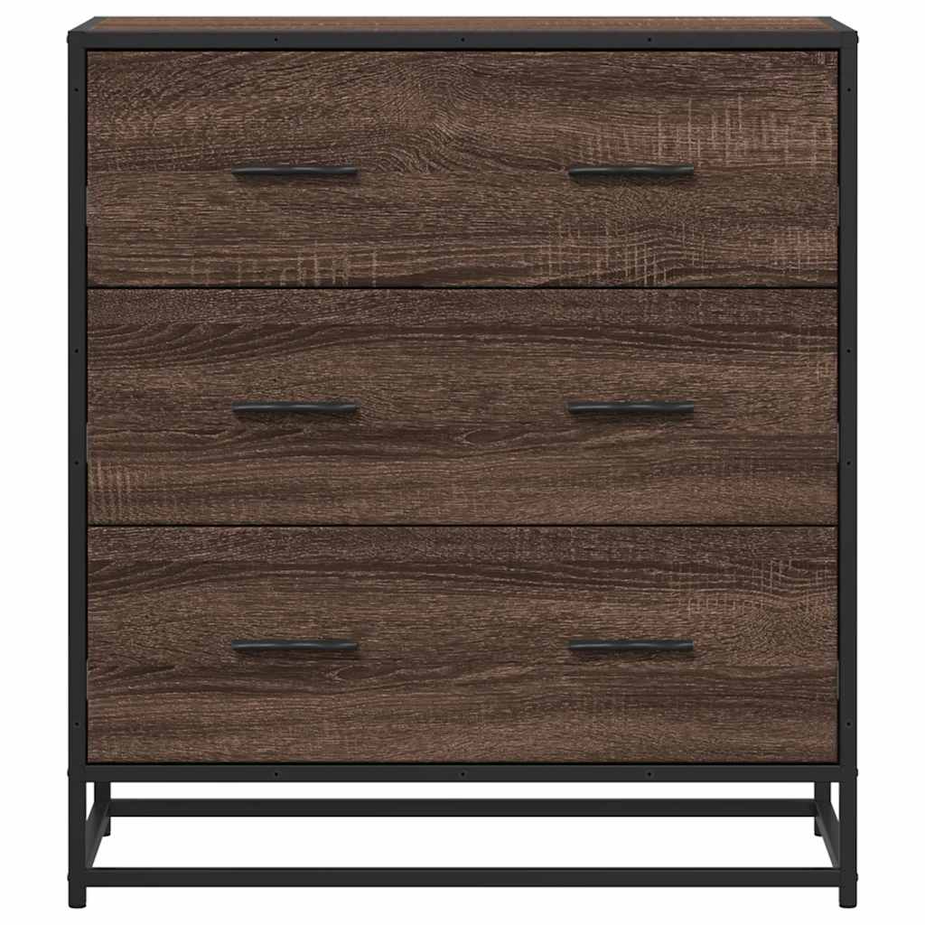 Dulap, stejar maro, 68x35x76 cm, lemn prelucrat și metal