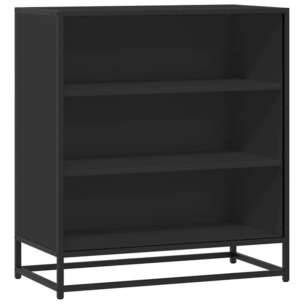 Dulap, negru, 68x35x76 cm, lemn prelucrat și metal