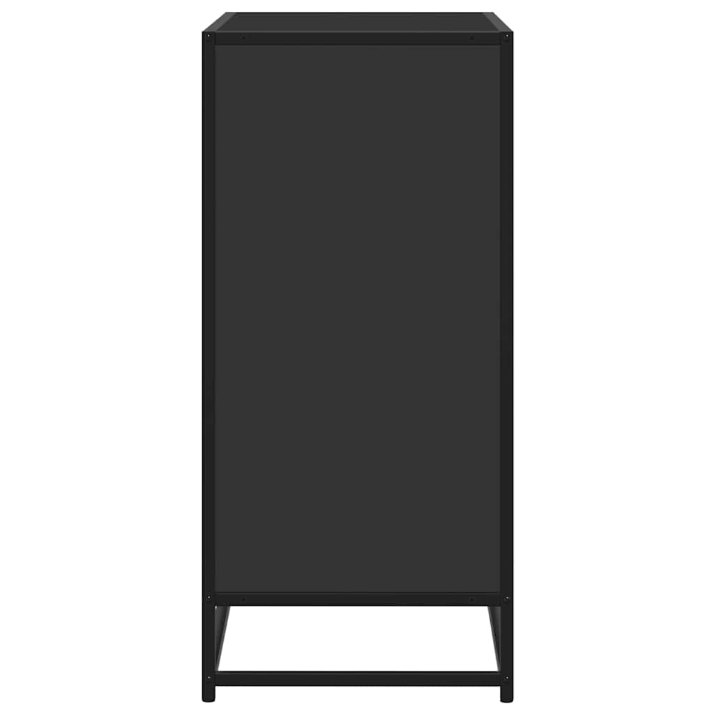 Dulap, negru, 68x35x76 cm, lemn prelucrat și metal