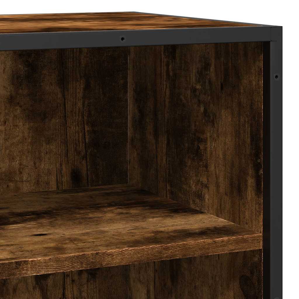 Dulap, stejar fumuriu, 68x35x76 cm, lemn prelucrat și metal