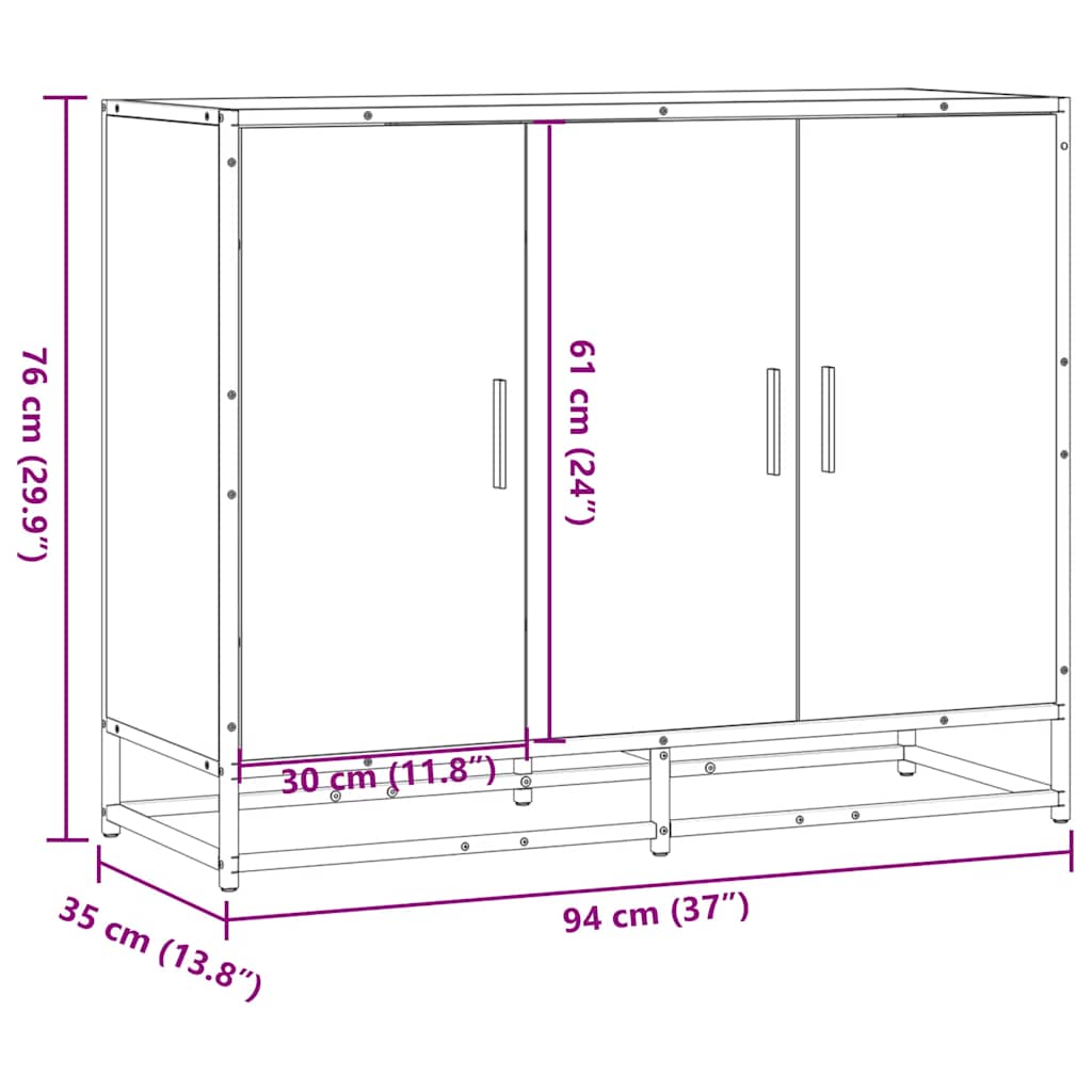 Dulap, stejar sonoma, 94x35x76 cm, lemn compozit