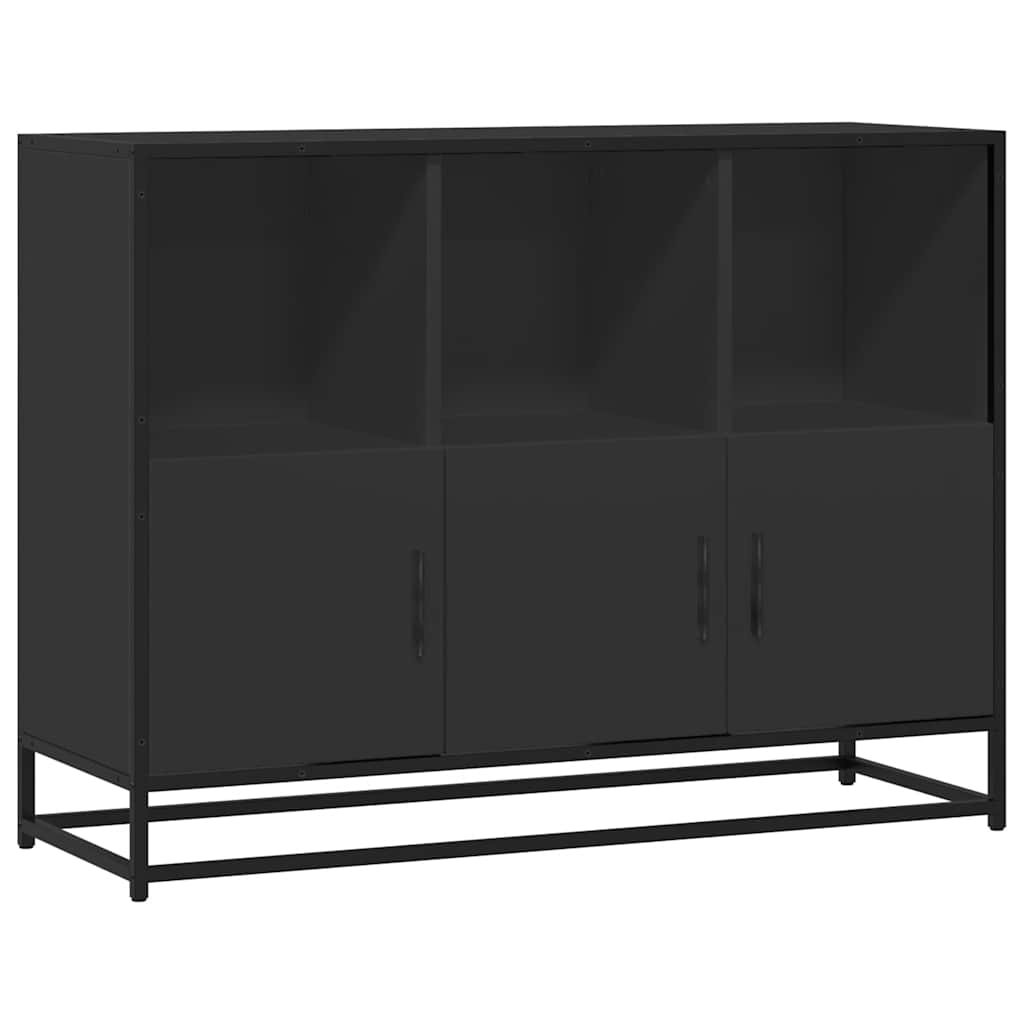 Dulap, negru, 100x35x76 cm, lemn prelucrat