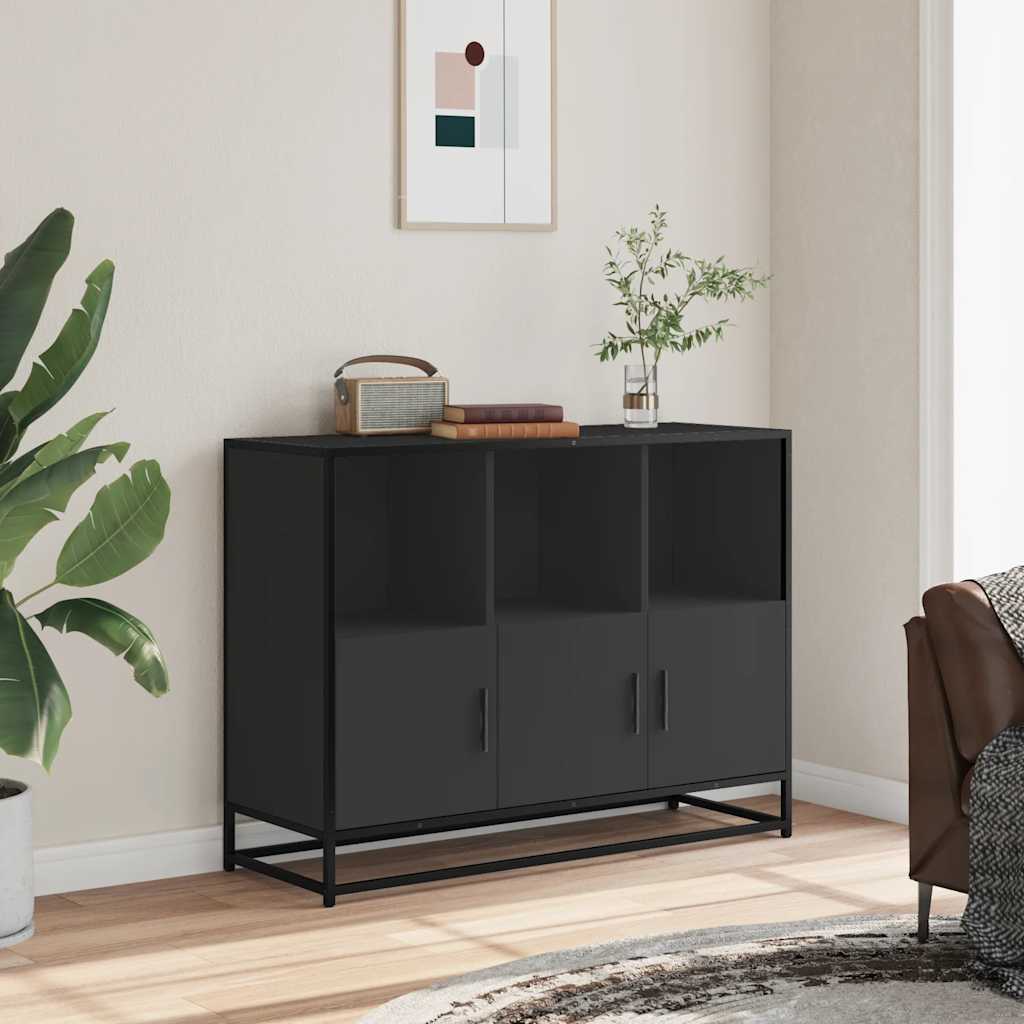 Dulap, negru, 100x35x76 cm, lemn prelucrat