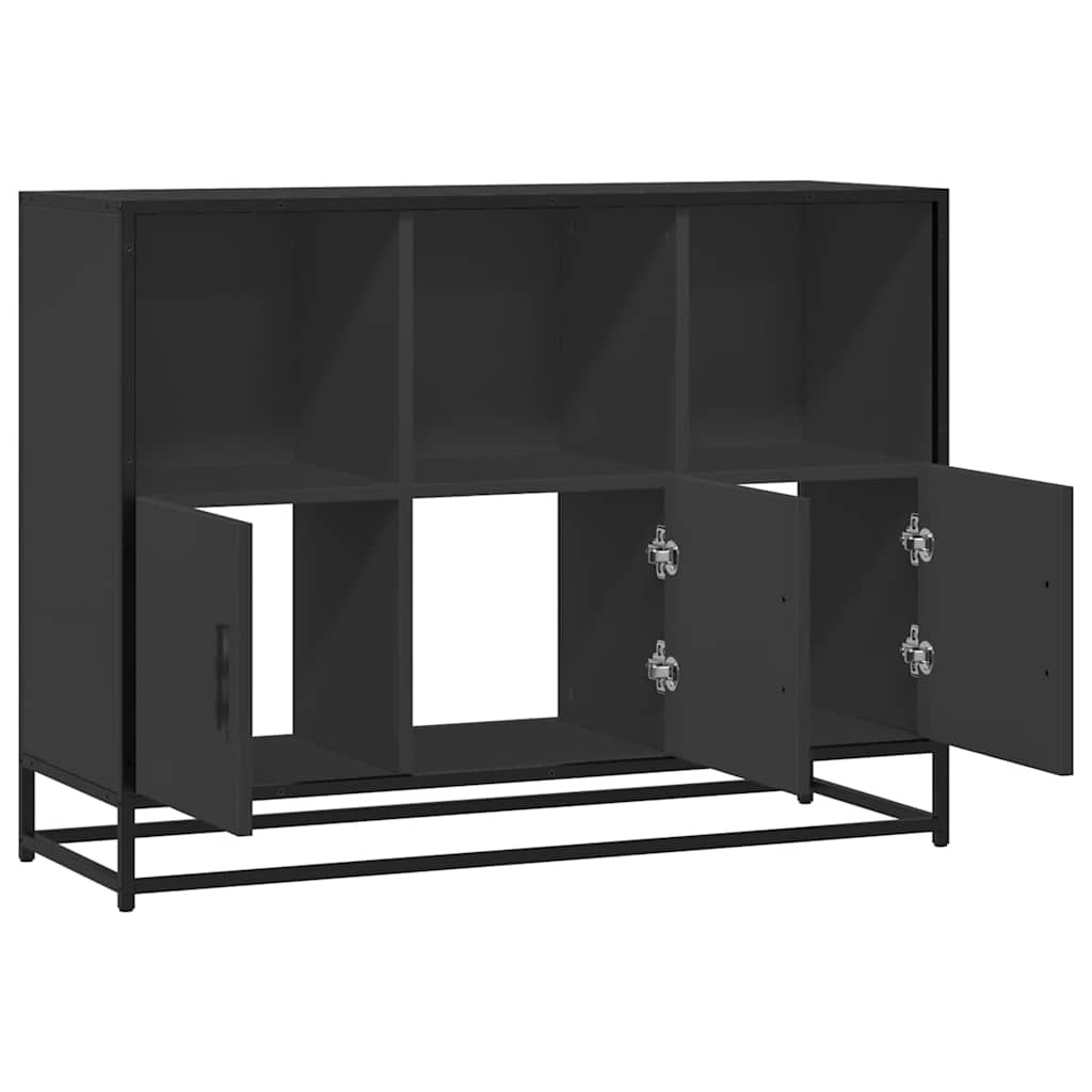 Dulap, negru, 100x35x76 cm, lemn prelucrat