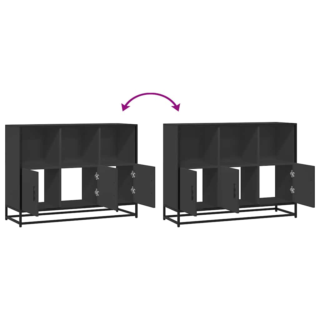 Dulap, negru, 100x35x76 cm, lemn prelucrat