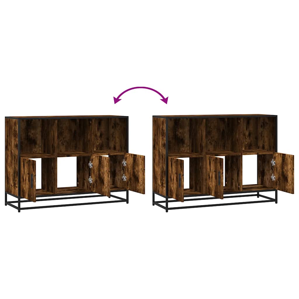 Dulap, stejar fumuriu, 100x35x76 cm, lemn compozit