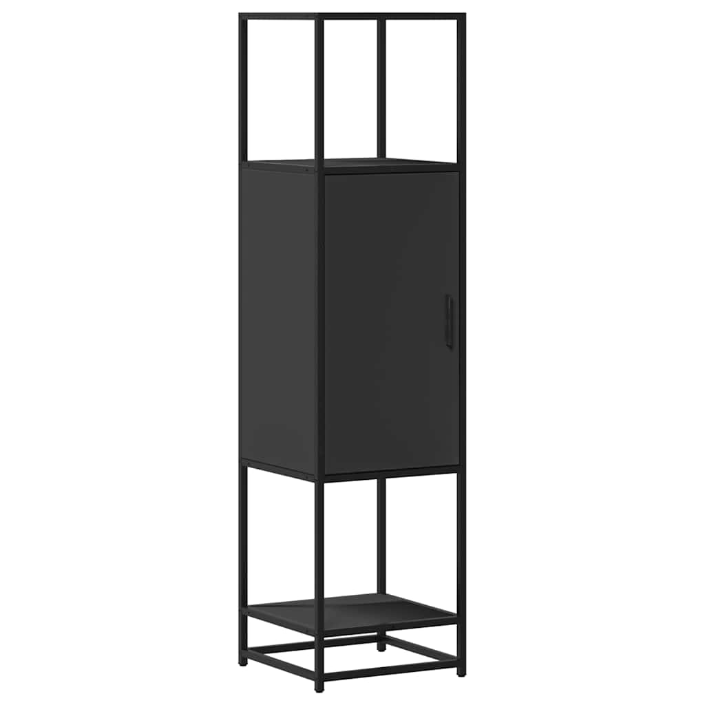 Dulapuru negru 35,5x35x139 cm lemn și metal prelucrat