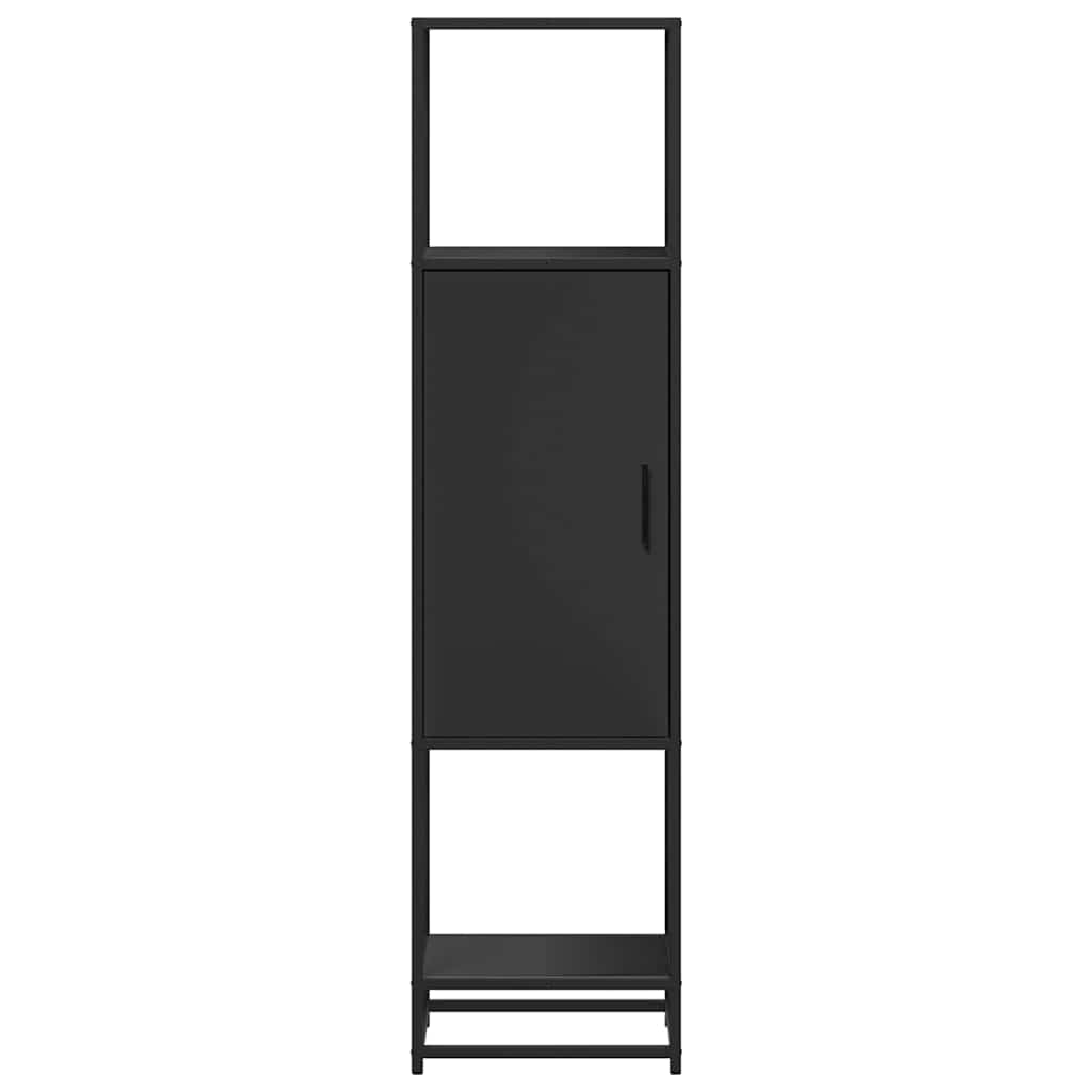 Dulapuru negru 35,5x35x139 cm lemn și metal prelucrat