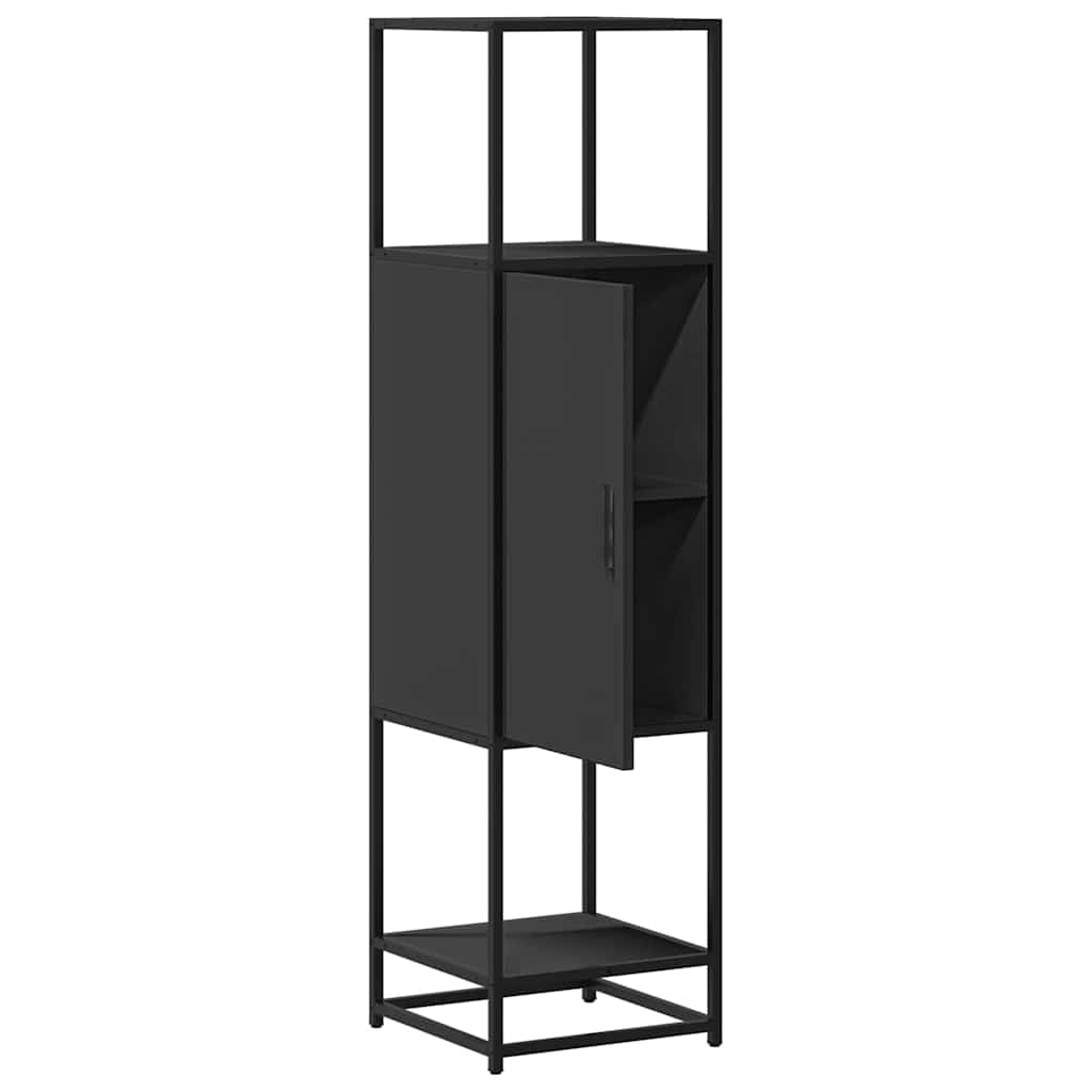 Dulapuru negru 35,5x35x139 cm lemn și metal prelucrat