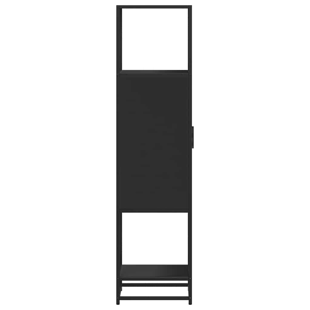 Dulapuru negru 35,5x35x139 cm lemn și metal prelucrat