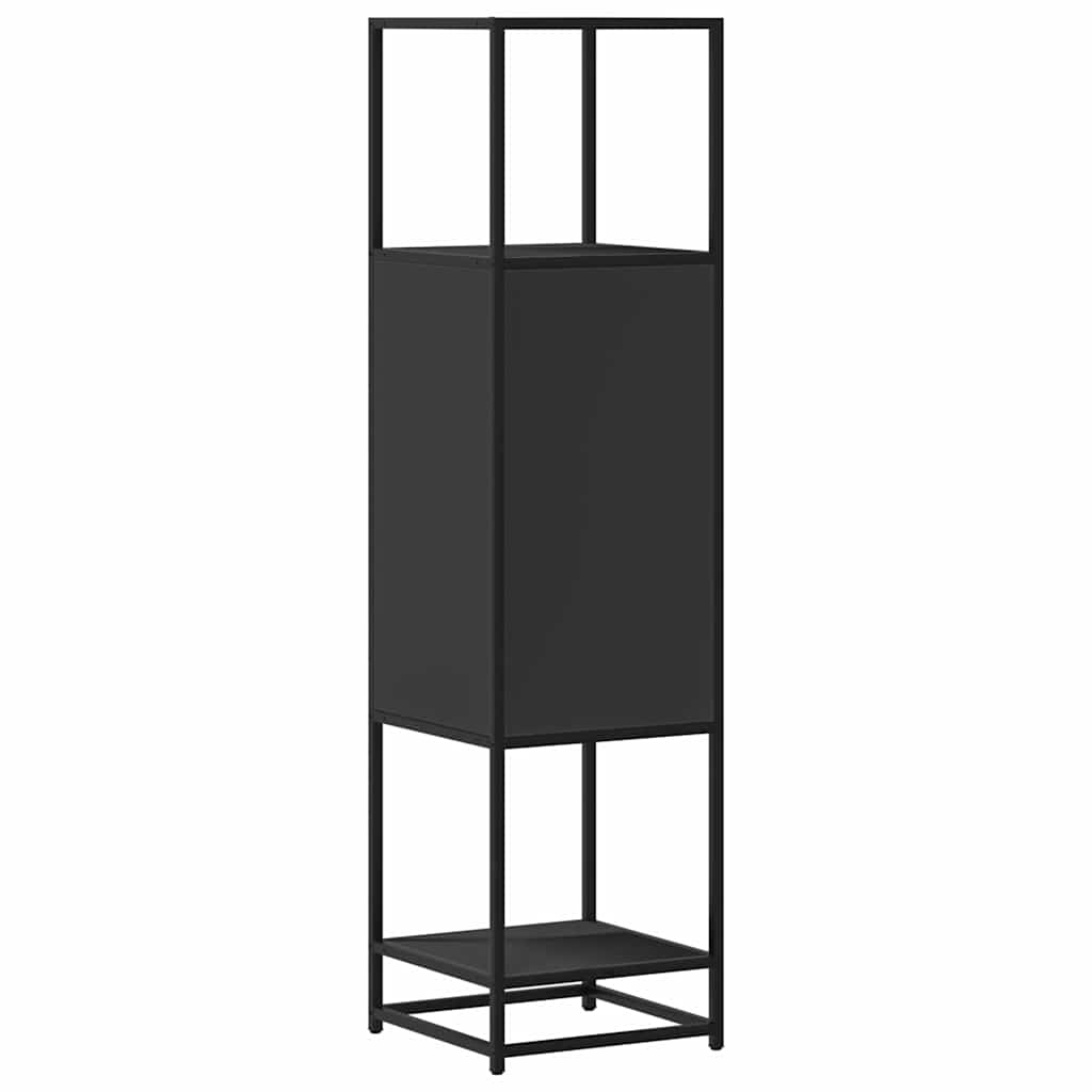 Dulapuru negru 35,5x35x139 cm lemn și metal prelucrat
