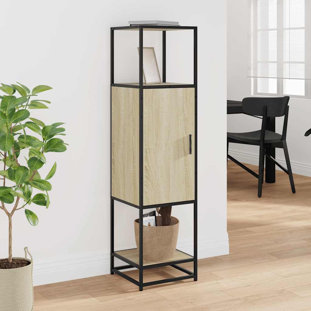 Dulapuru Stejar Sonoma 35,5x35x139 cm lemn și metal prelucrat