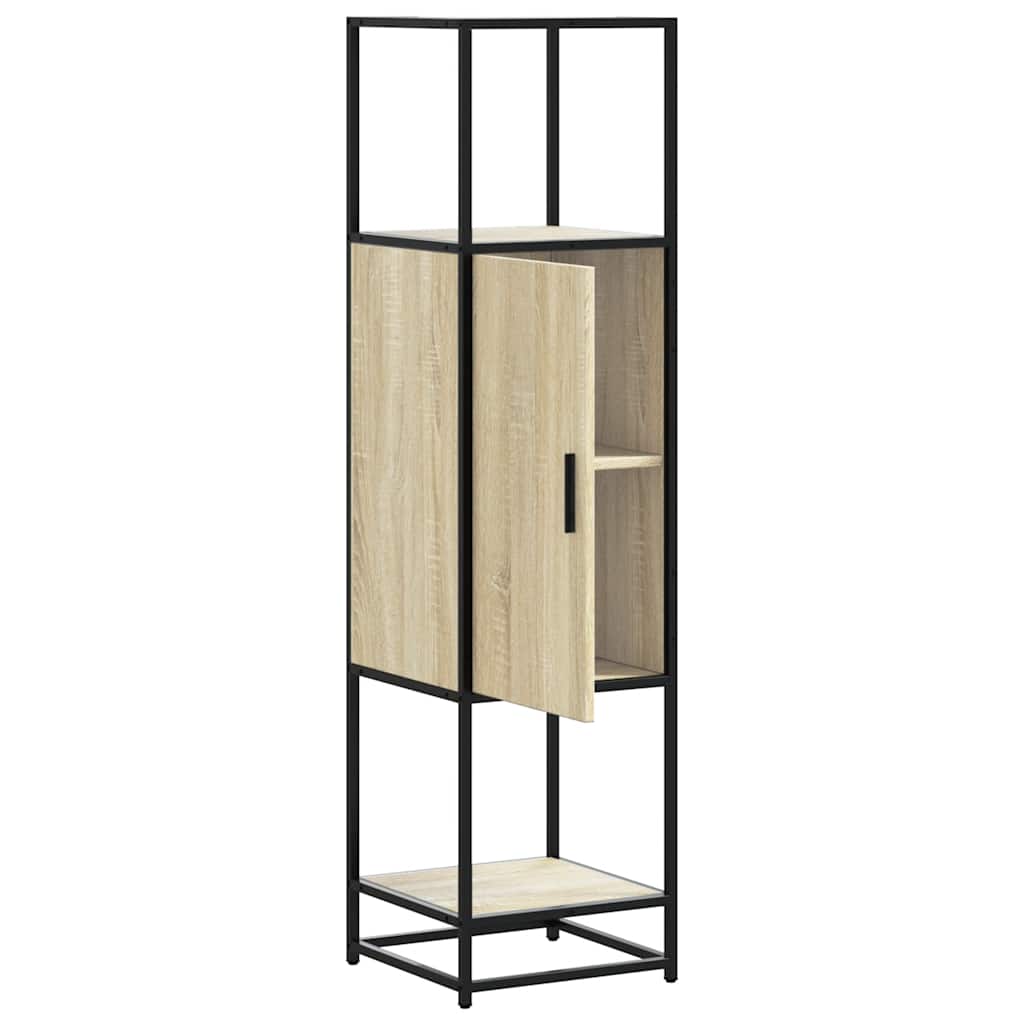 Dulapuru Stejar Sonoma 35,5x35x139 cm lemn și metal prelucrat