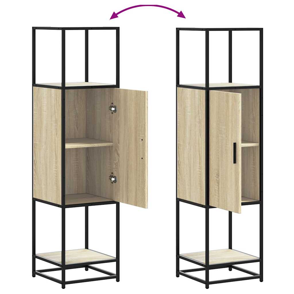 Dulapuru Stejar Sonoma 35,5x35x139 cm lemn și metal prelucrat