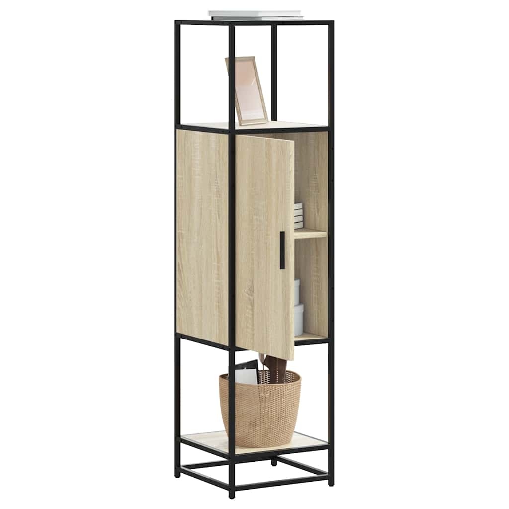 Dulapuru Stejar Sonoma 35,5x35x139 cm lemn și metal prelucrat