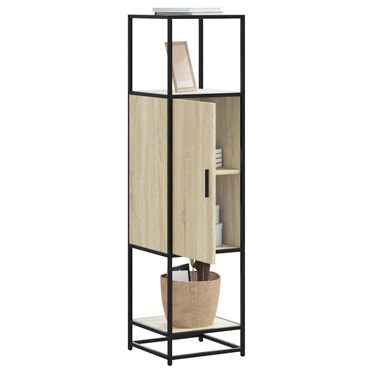 Dulapuru Stejar Sonoma 35,5x35x139 cm lemn și metal prelucrat