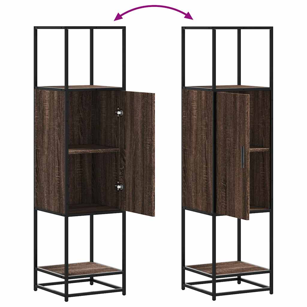 Dulapuru stejar maro 35,5x35x139 cm lemn și metal prelucrat