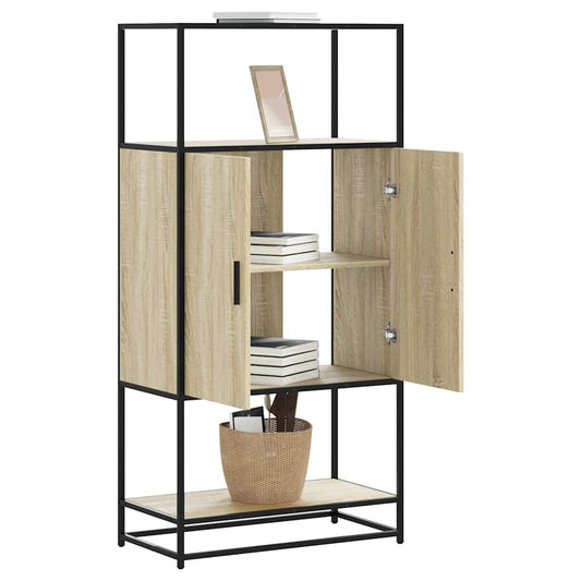 Dulapuru Stejar Sonoma 68x35x139 cm lemn și metal prelucrat