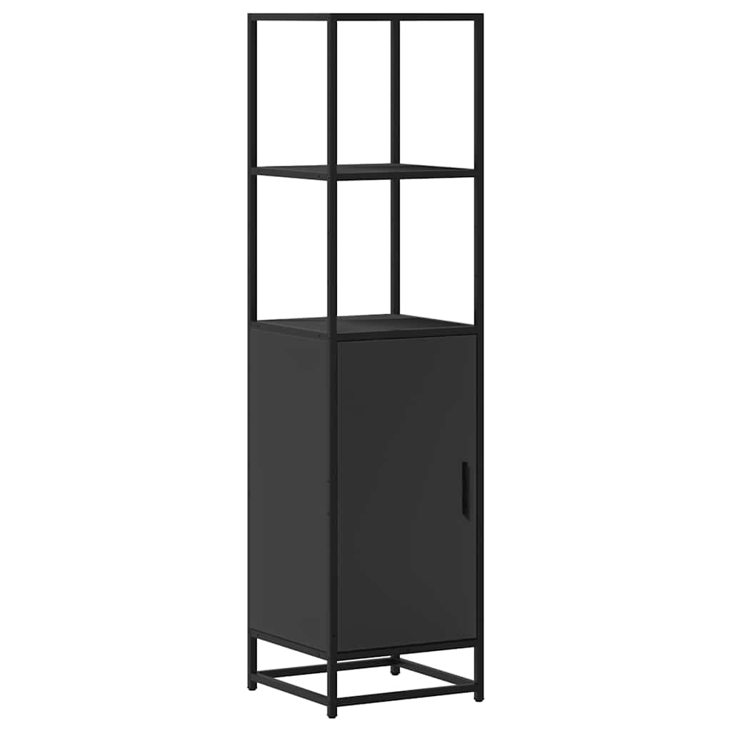 Dulapuru negru 35,5x35x139 cm lemn și metal prelucrat