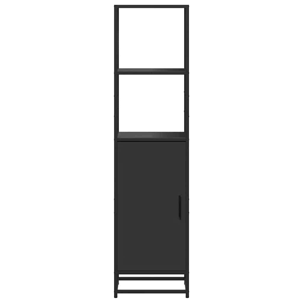 Dulapuru negru 35,5x35x139 cm lemn și metal prelucrat