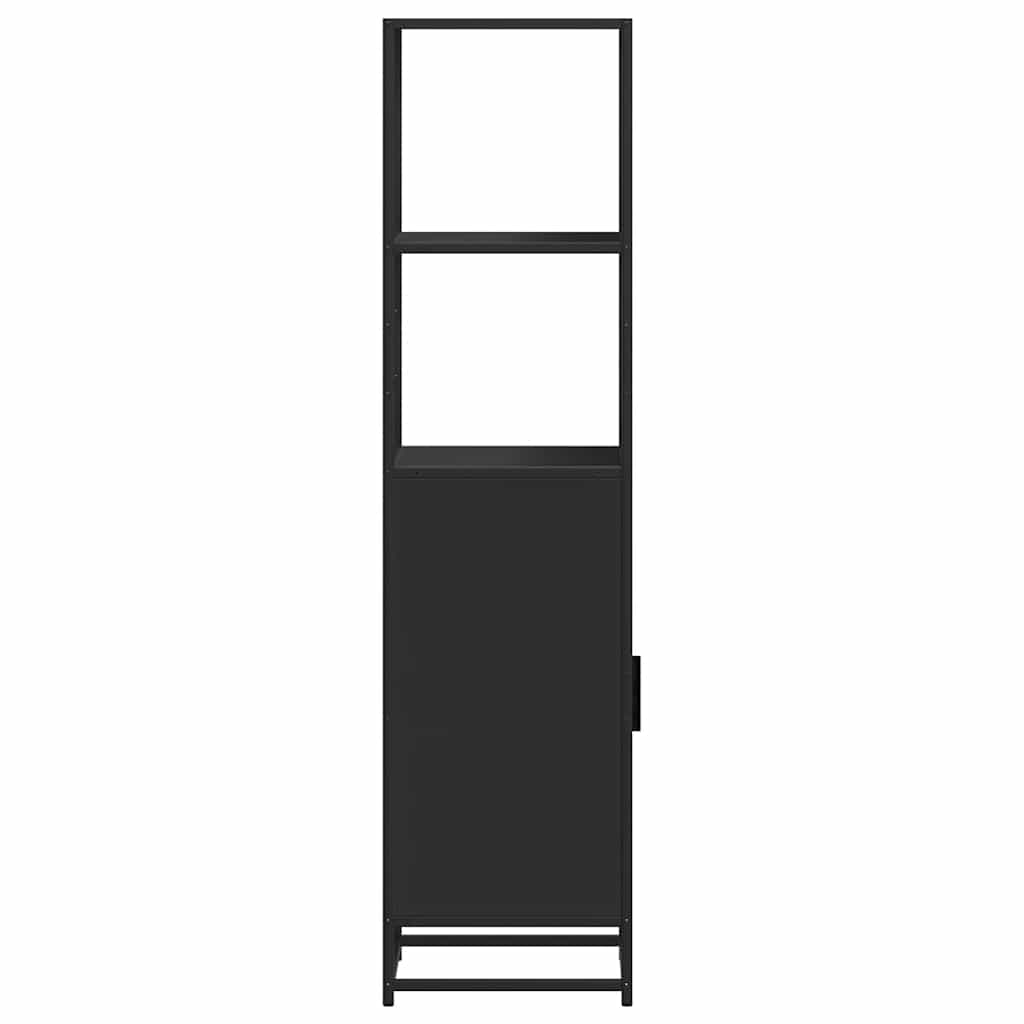 Dulapuru negru 35,5x35x139 cm lemn și metal prelucrat