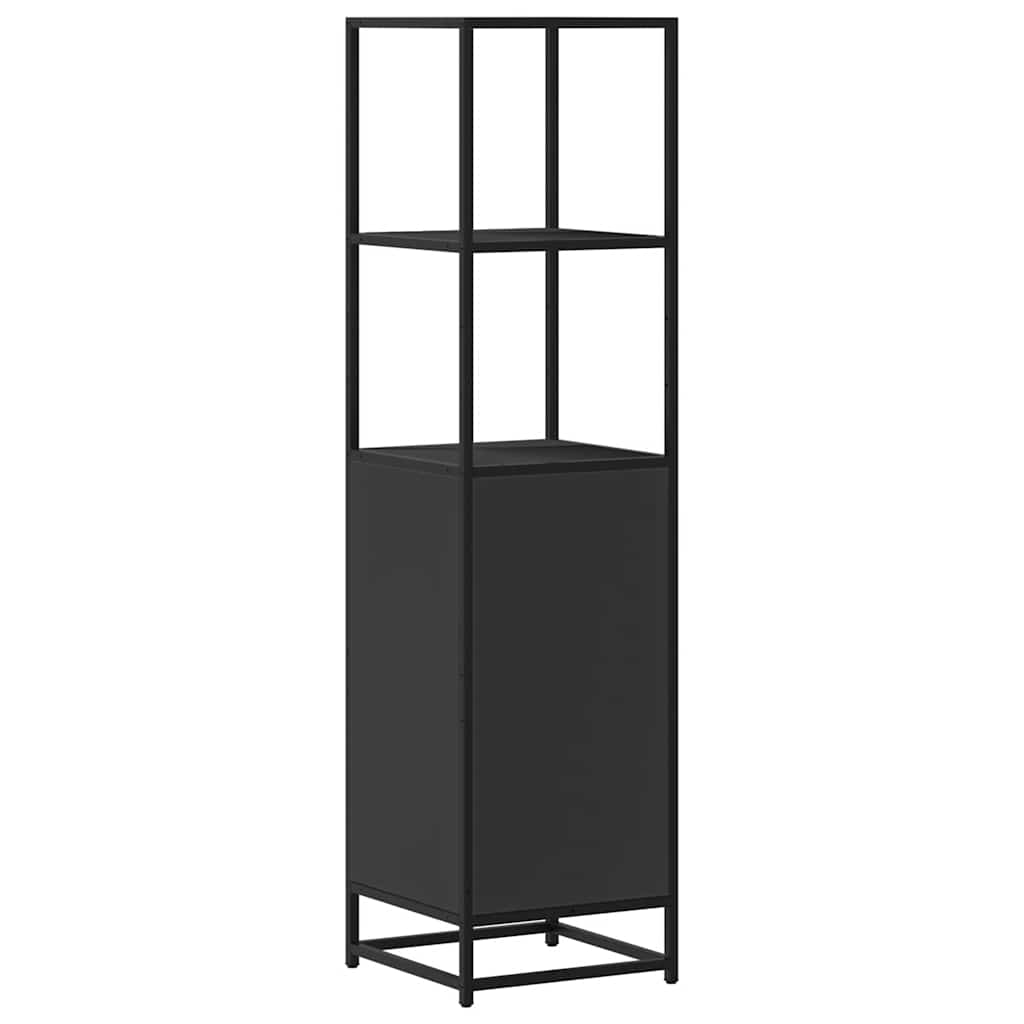 Dulapuru negru 35,5x35x139 cm lemn și metal prelucrat