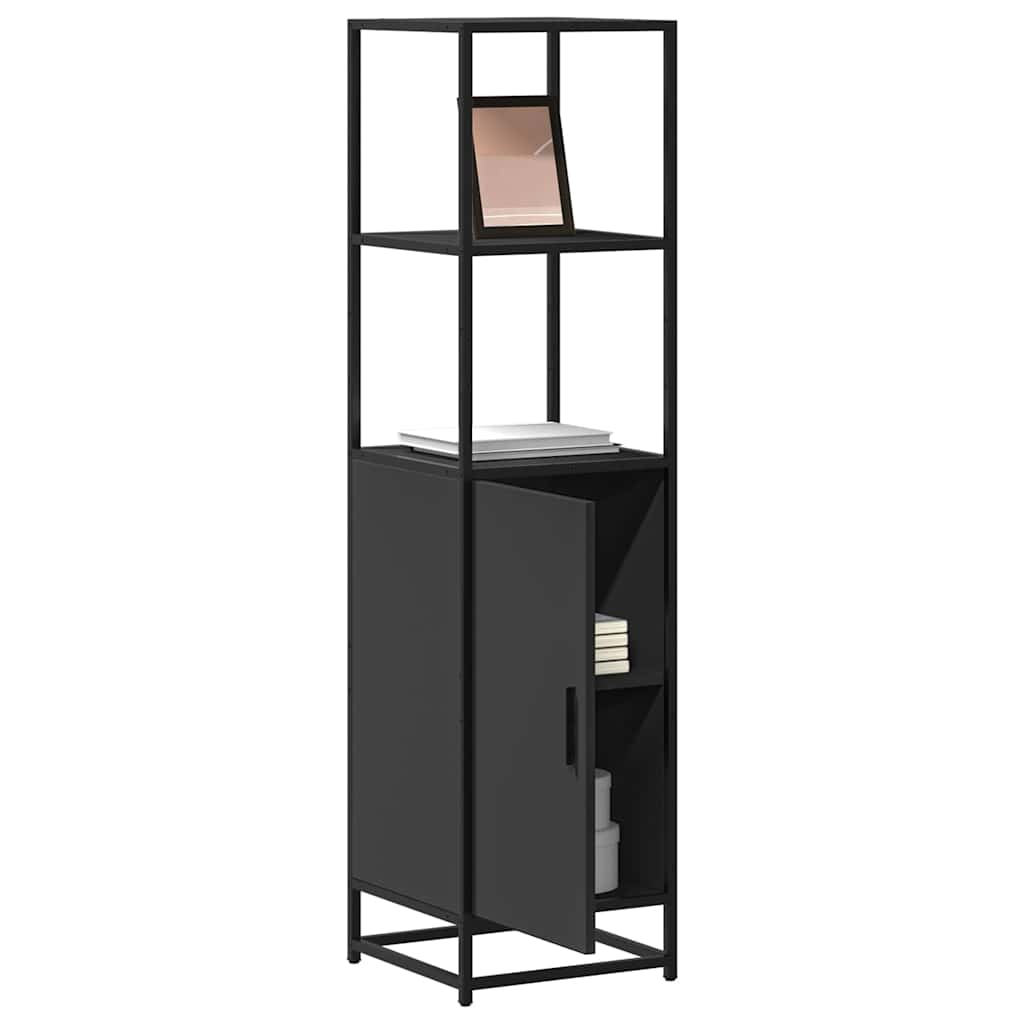 Dulapuru negru 35,5x35x139 cm lemn și metal prelucrat