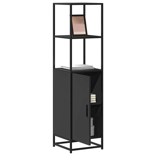 Dulapuru negru 35,5x35x139 cm lemn și metal prelucrat