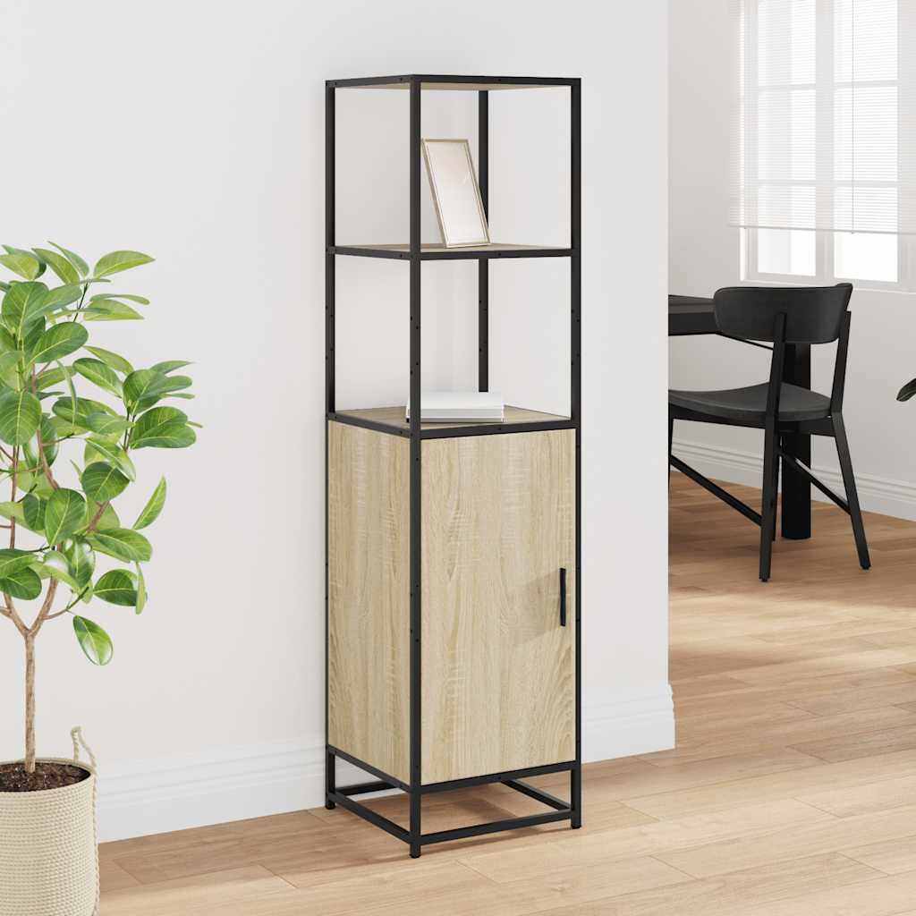 Dulapuru Stejar Sonoma 35,5x35x139 cm lemn și metal prelucrat