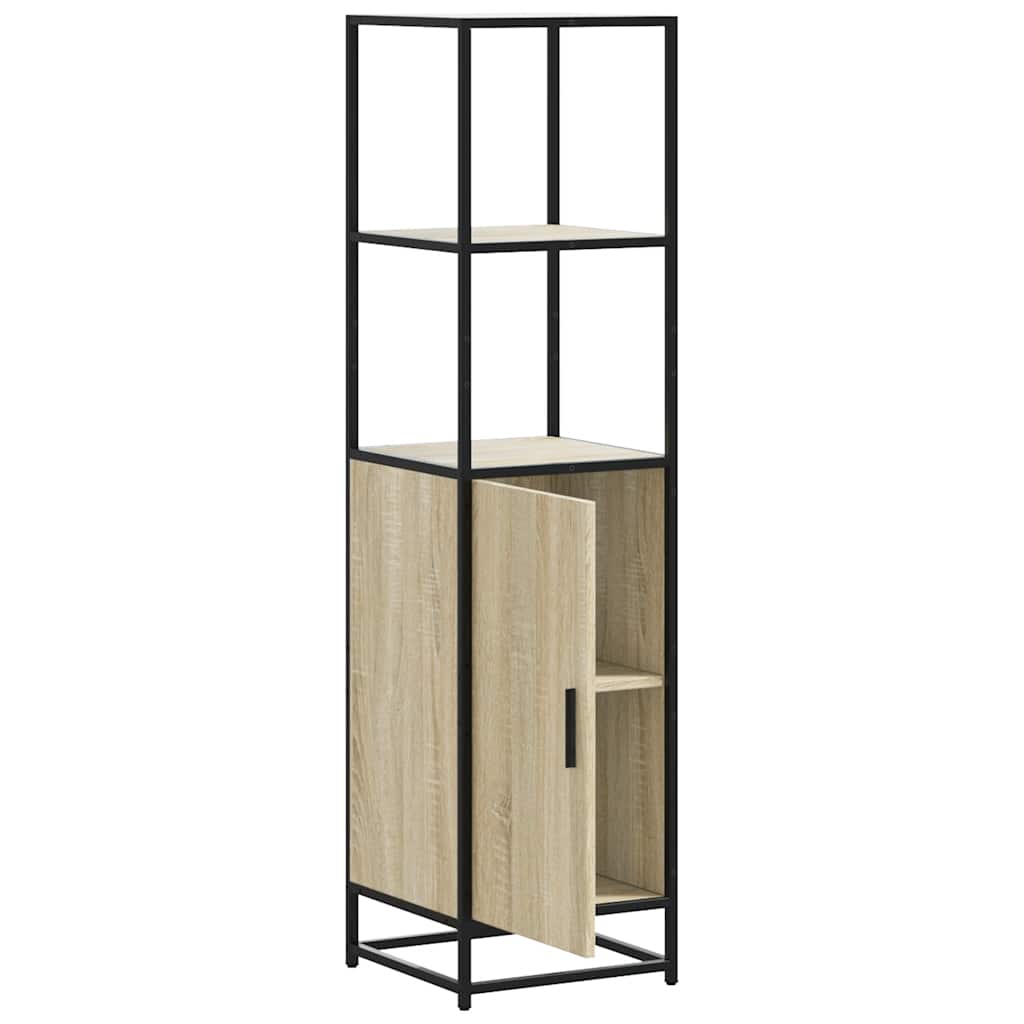 Dulapuru Stejar Sonoma 35,5x35x139 cm lemn și metal prelucrat