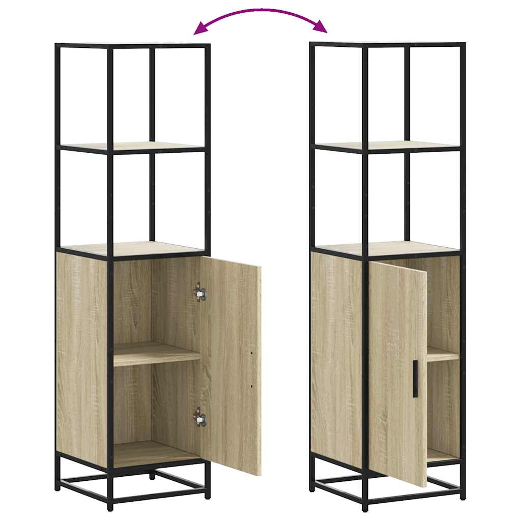 Dulapuru Stejar Sonoma 35,5x35x139 cm lemn și metal prelucrat