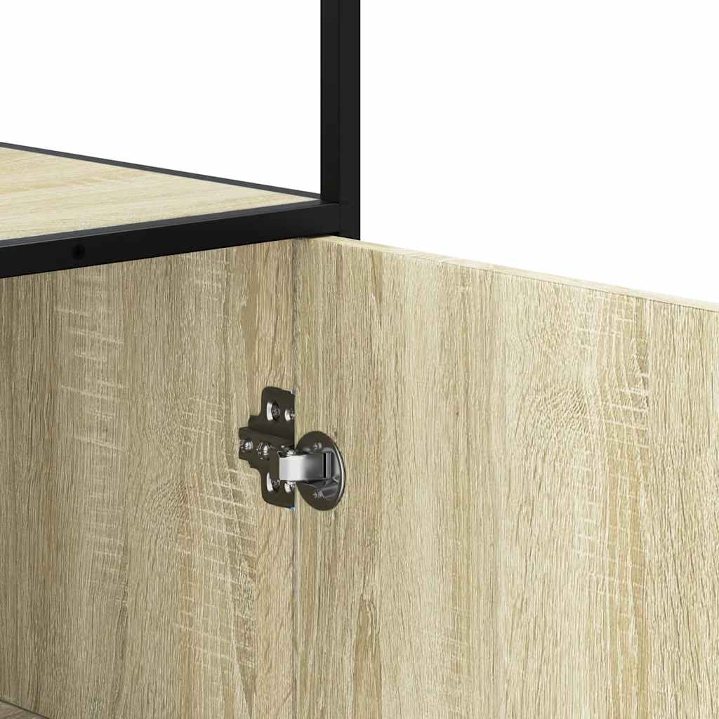 Dulapuru Stejar Sonoma 35,5x35x139 cm lemn și metal prelucrat