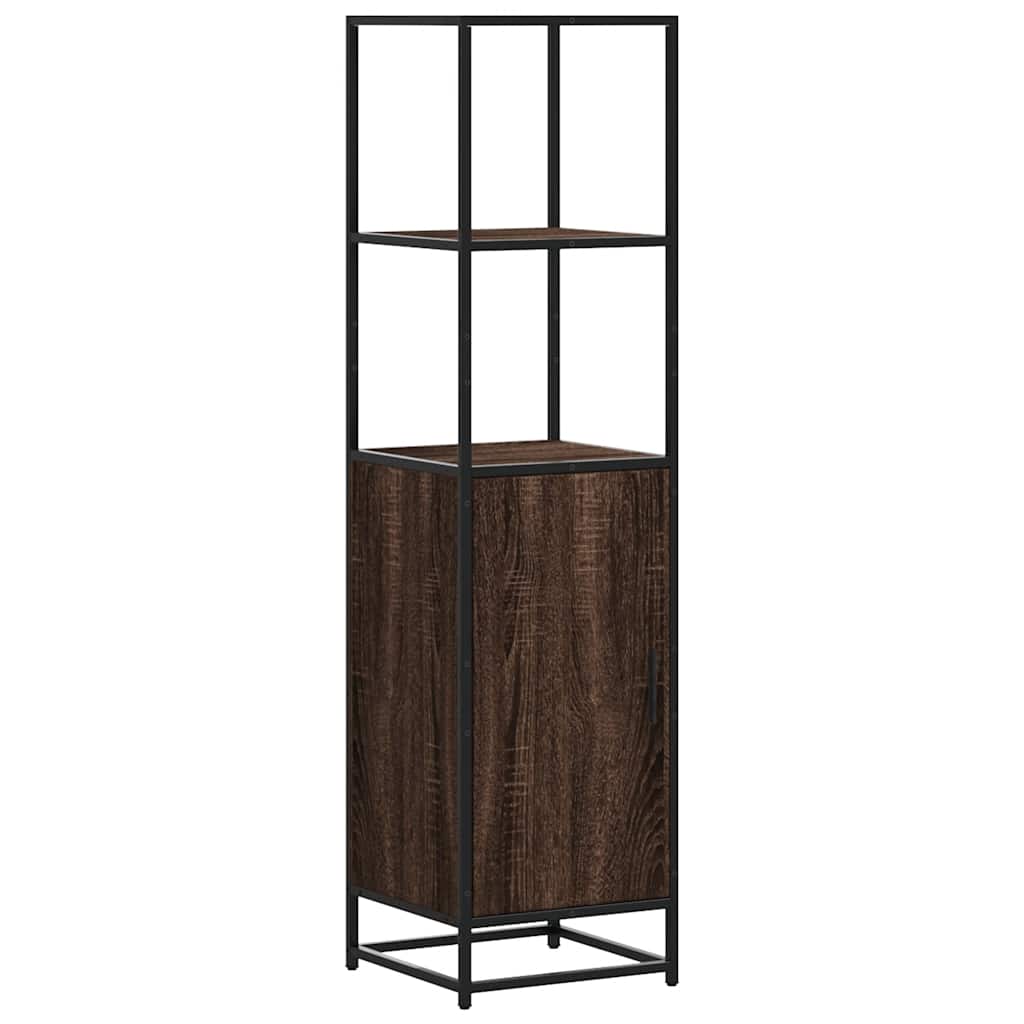 Dulapuru stejar maro 35,5x35x139 cm lemn și metal prelucrat