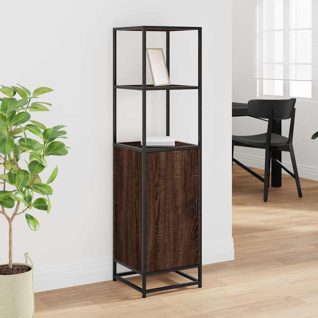 Dulapuru stejar maro 35,5x35x139 cm lemn și metal prelucrat