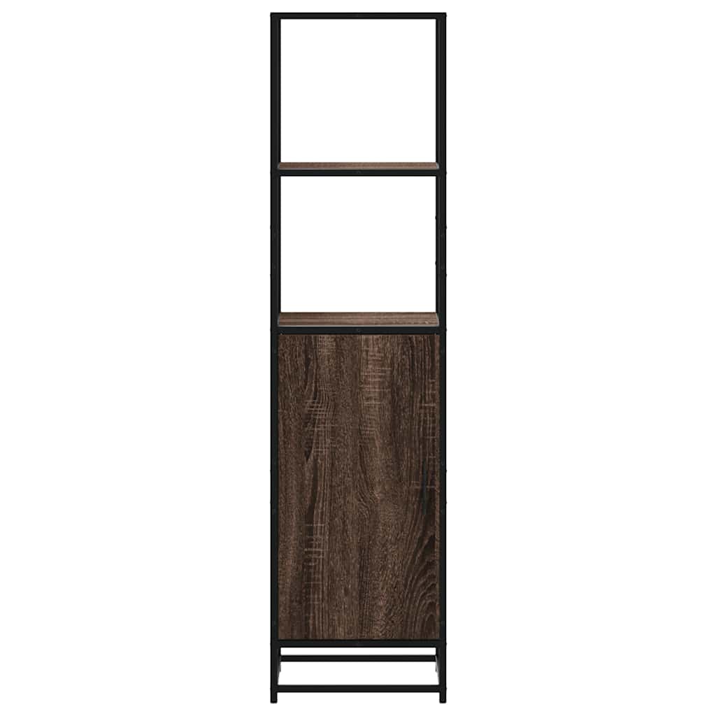 Dulapuru stejar maro 35,5x35x139 cm lemn și metal prelucrat