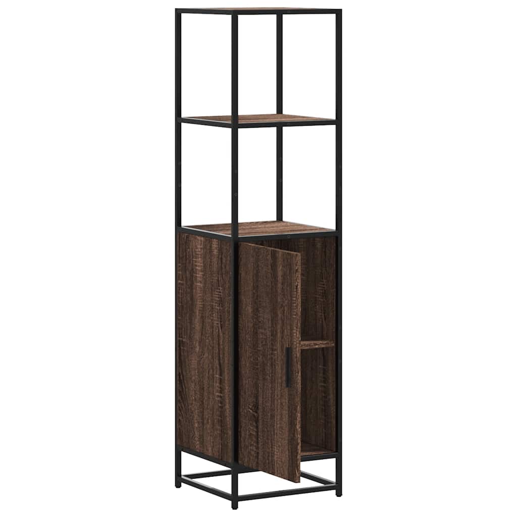 Dulapuru stejar maro 35,5x35x139 cm lemn și metal prelucrat