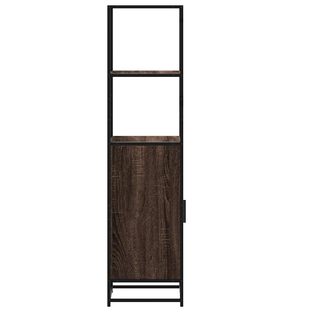 Dulapuru stejar maro 35,5x35x139 cm lemn și metal prelucrat