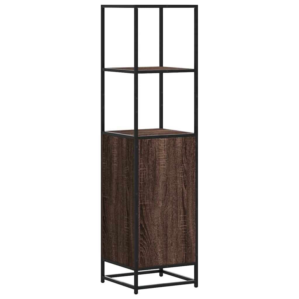 Dulapuru stejar maro 35,5x35x139 cm lemn și metal prelucrat