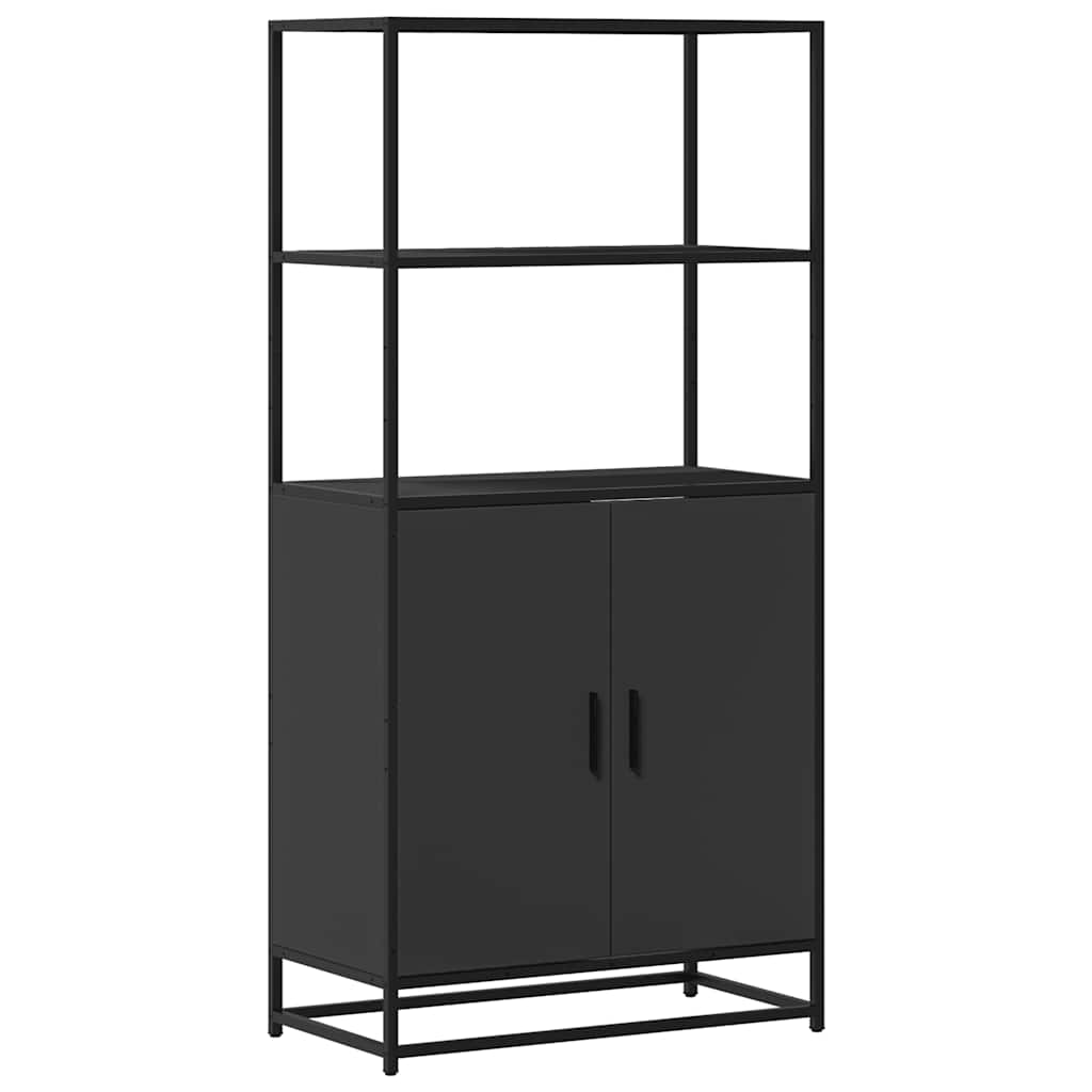 Dulapuru negru 68x35x139 cm lemn și metal prelucrat
